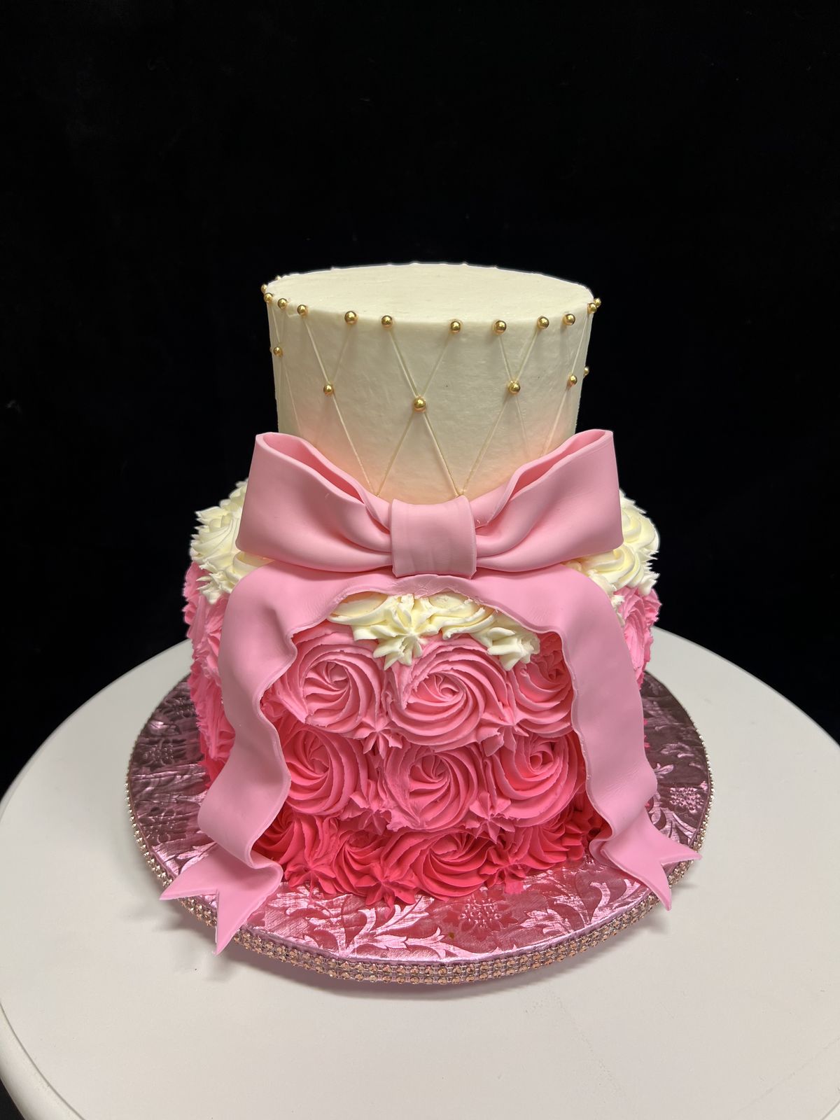 Pink Rosette & Bow